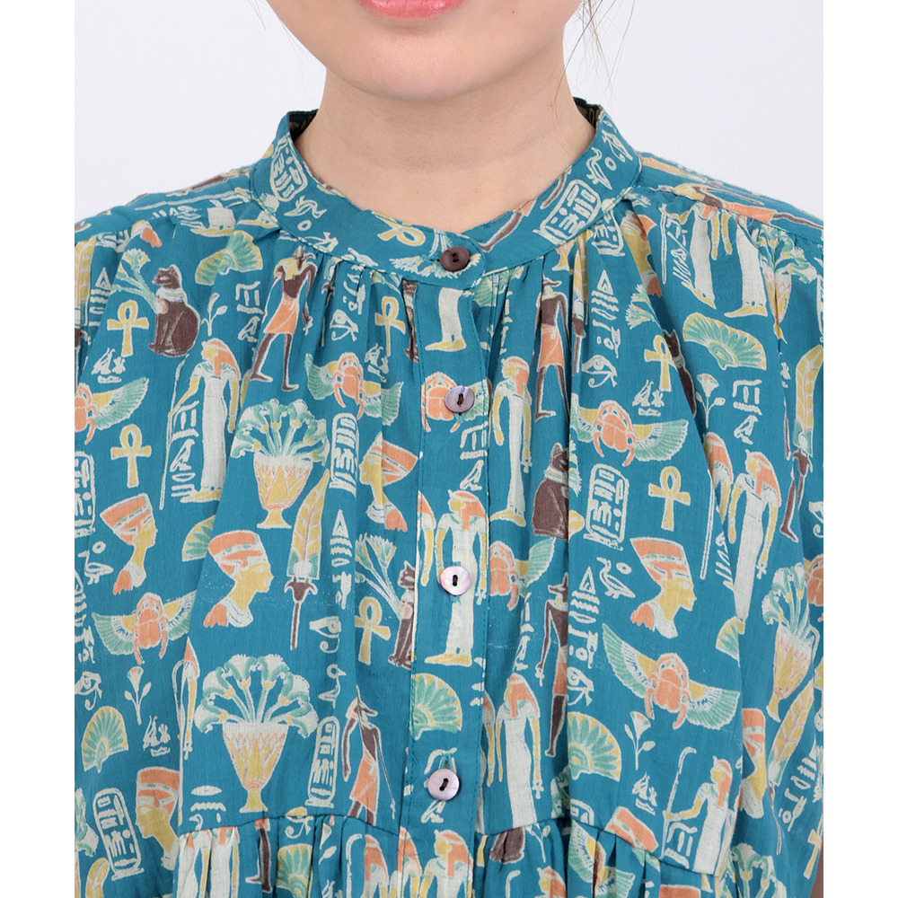 コットンボイルエジプト総柄ワンピース9