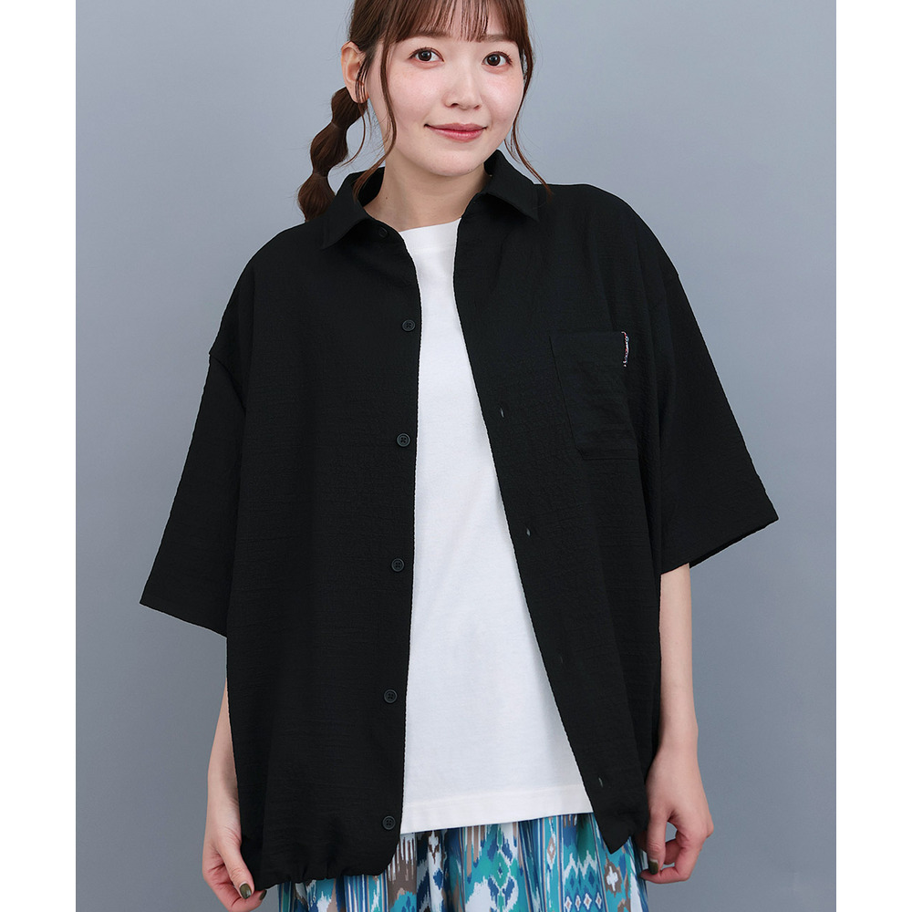 機能性シアサッカー半袖シャツ