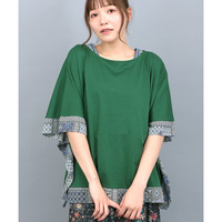 柄切替スクエアポンチョ