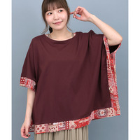 柄切替スクエアポンチョ