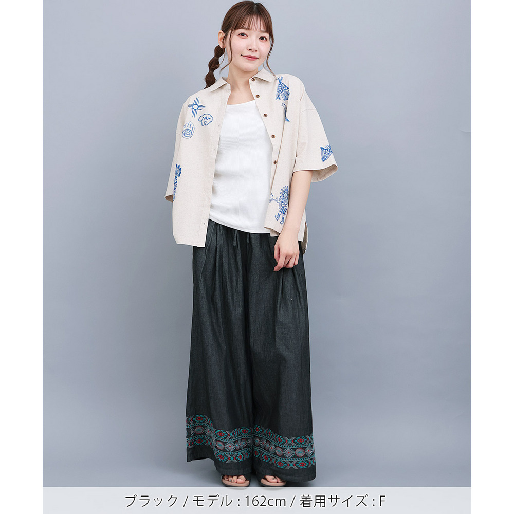 ネイティブシルバー刺繍パンツ5