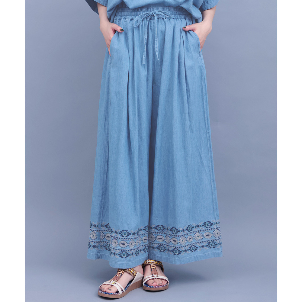 ネイティブシルバー刺繍パンツ1