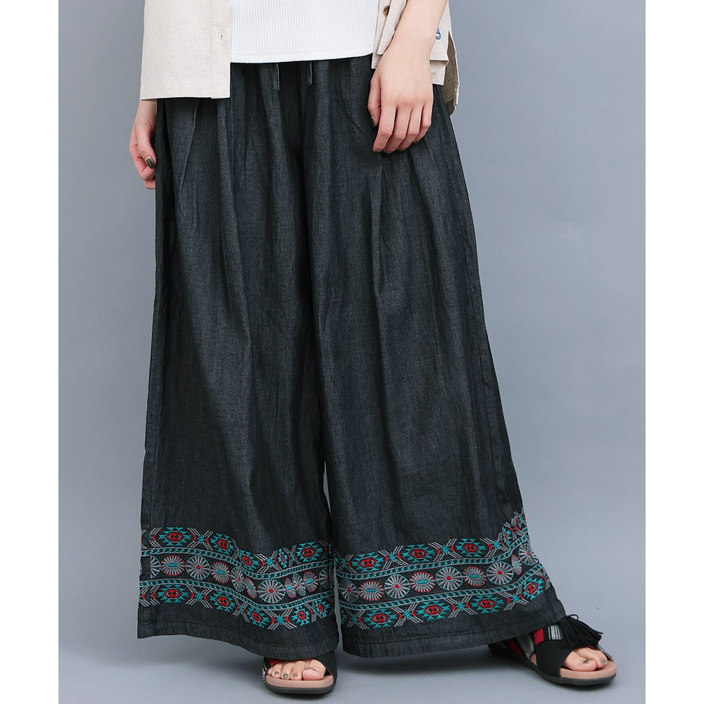 ネイティブシルバー刺繍パンツ1