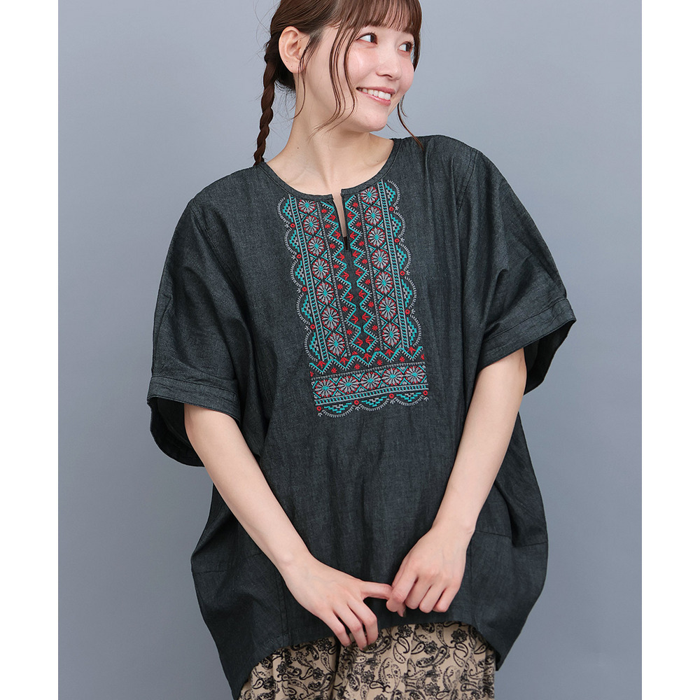 ネイティブシルバー刺繍プルオーバー1