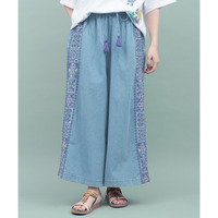 Rico ライトデニムメヒコタイル刺繍パンツ