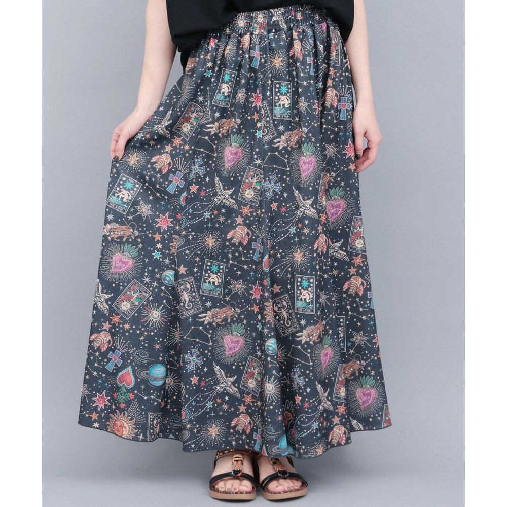 ファブリックプリントジャージースカート