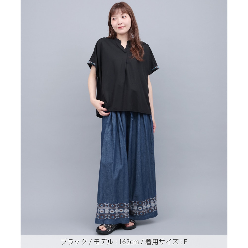接触冷感 鹿の子キーネックプルオーバー5