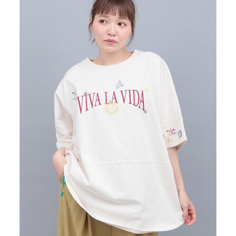 ミラグロ刺繍チュニックTシャツ1