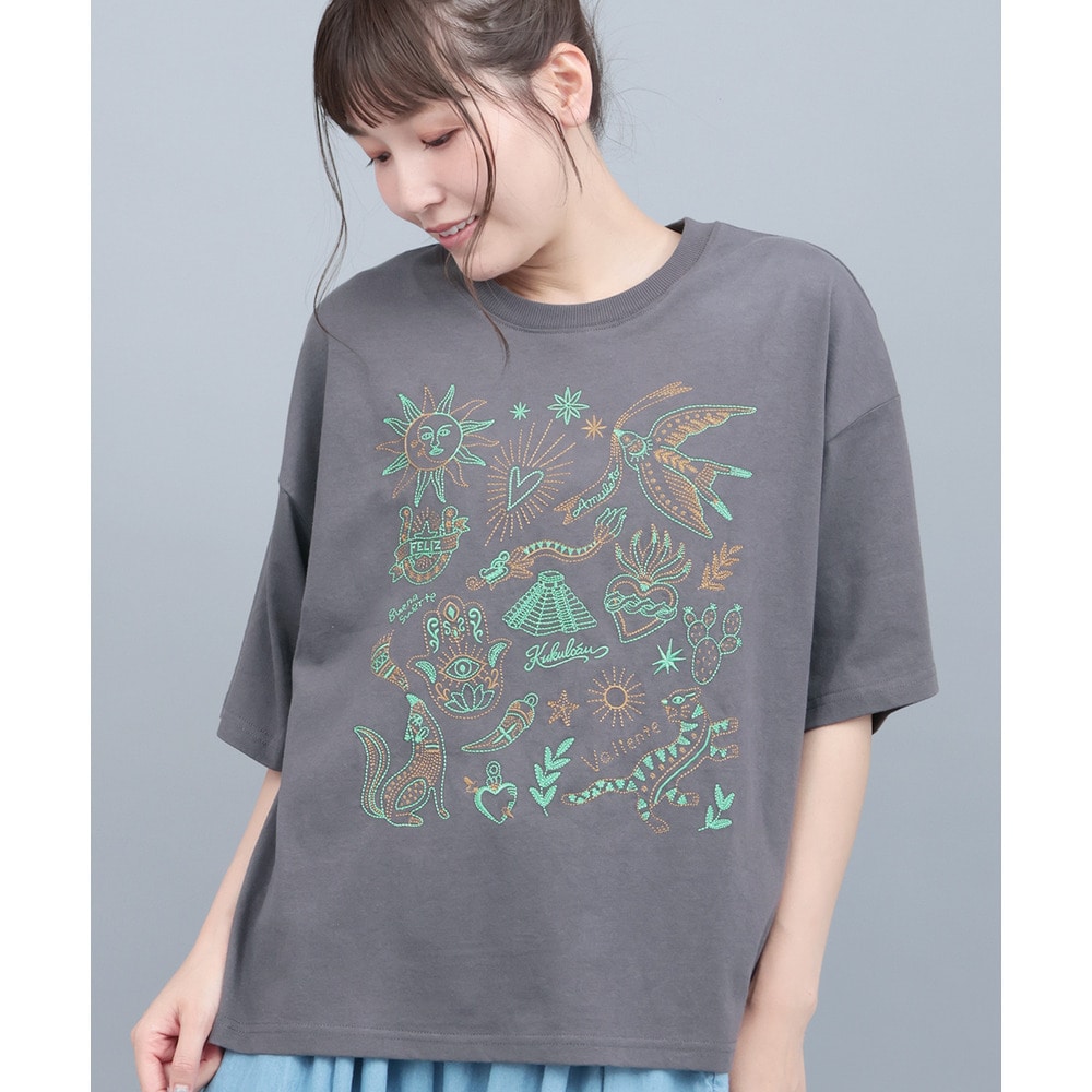 メヒコモチーフ刺繍Tシャツ