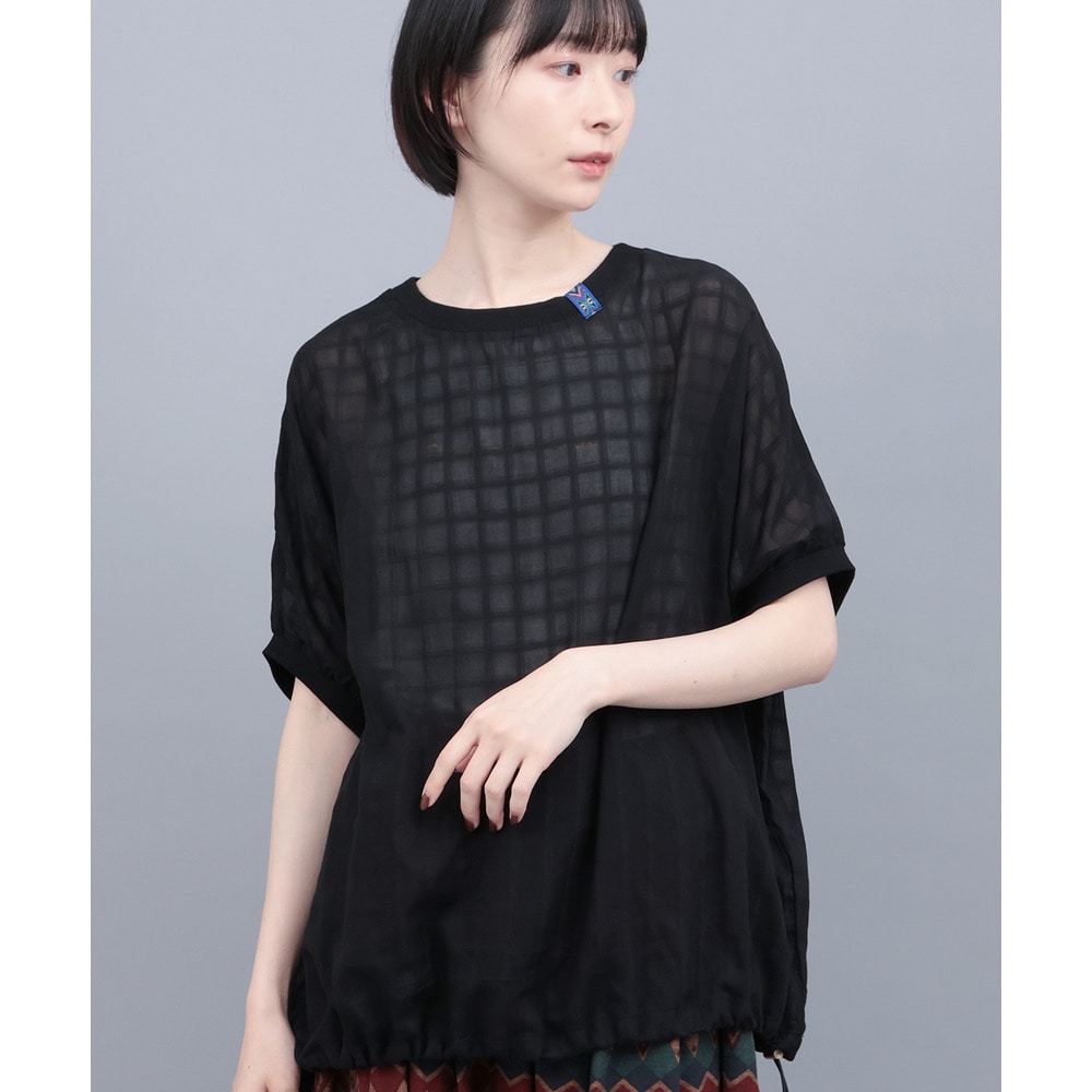 シアーチェックドロストビッグTシャツ