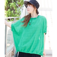 シアーチェックドロストビッグTシャツ