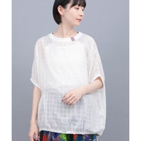 シアーチェックドロストビッグTシャツ