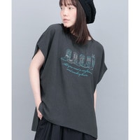 接触冷感ブーツ刺繍Tシャツ