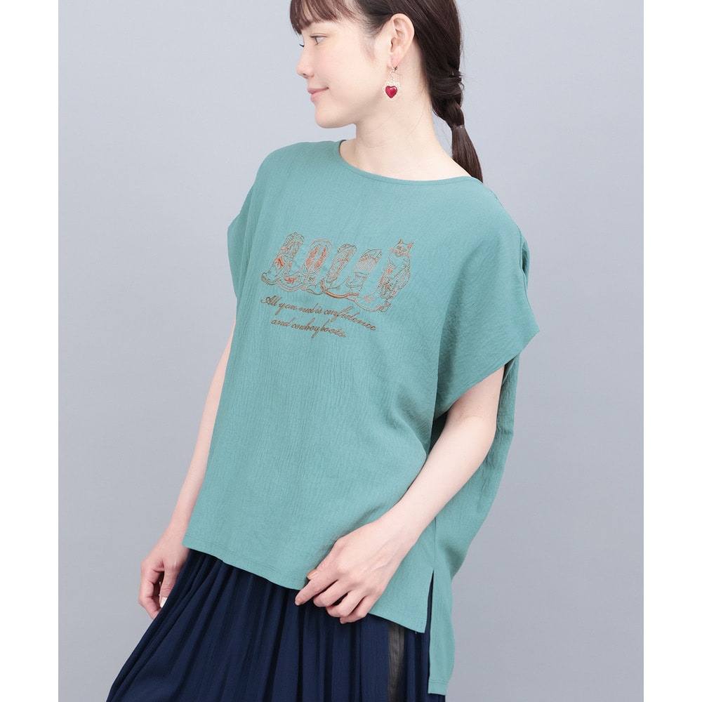 接触冷感ブーツ刺繍Tシャツ2