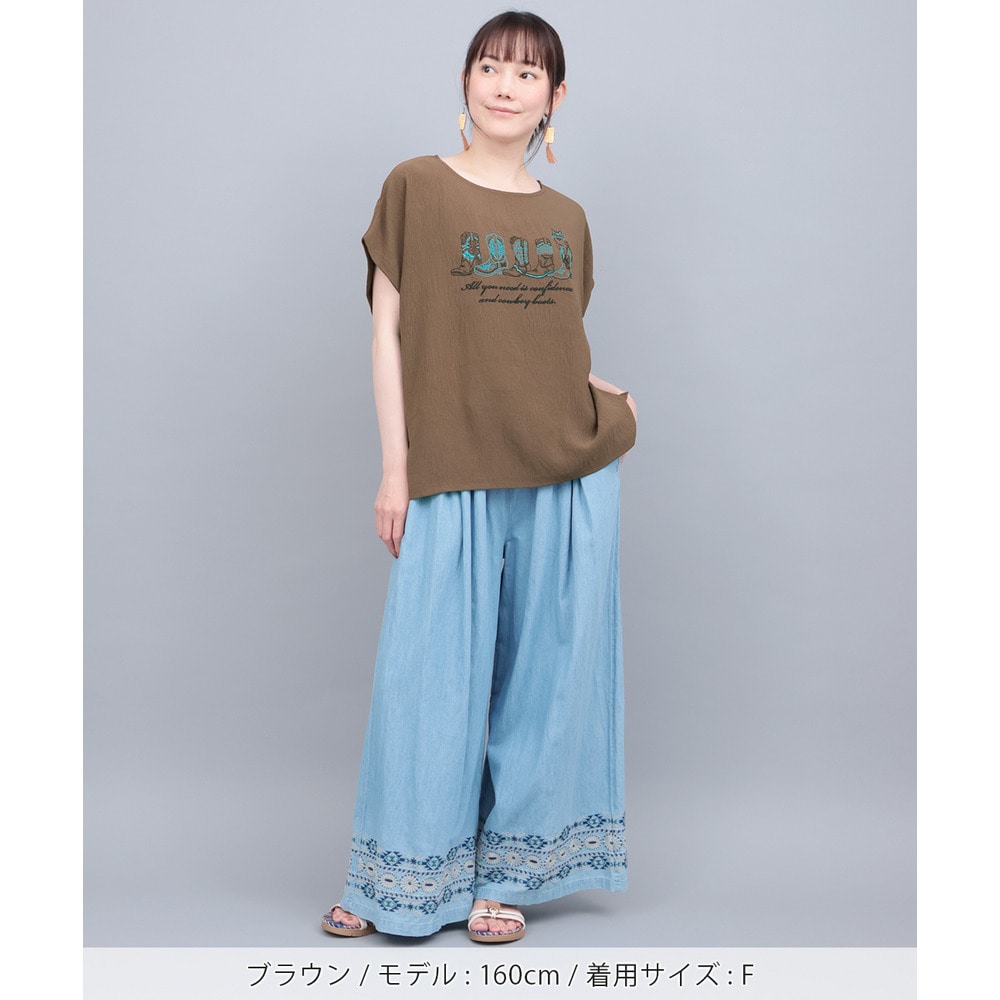 接触冷感ブーツ刺繍Tシャツ3