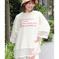 Orale! 裾メッシュレイヤード風Tシャツ