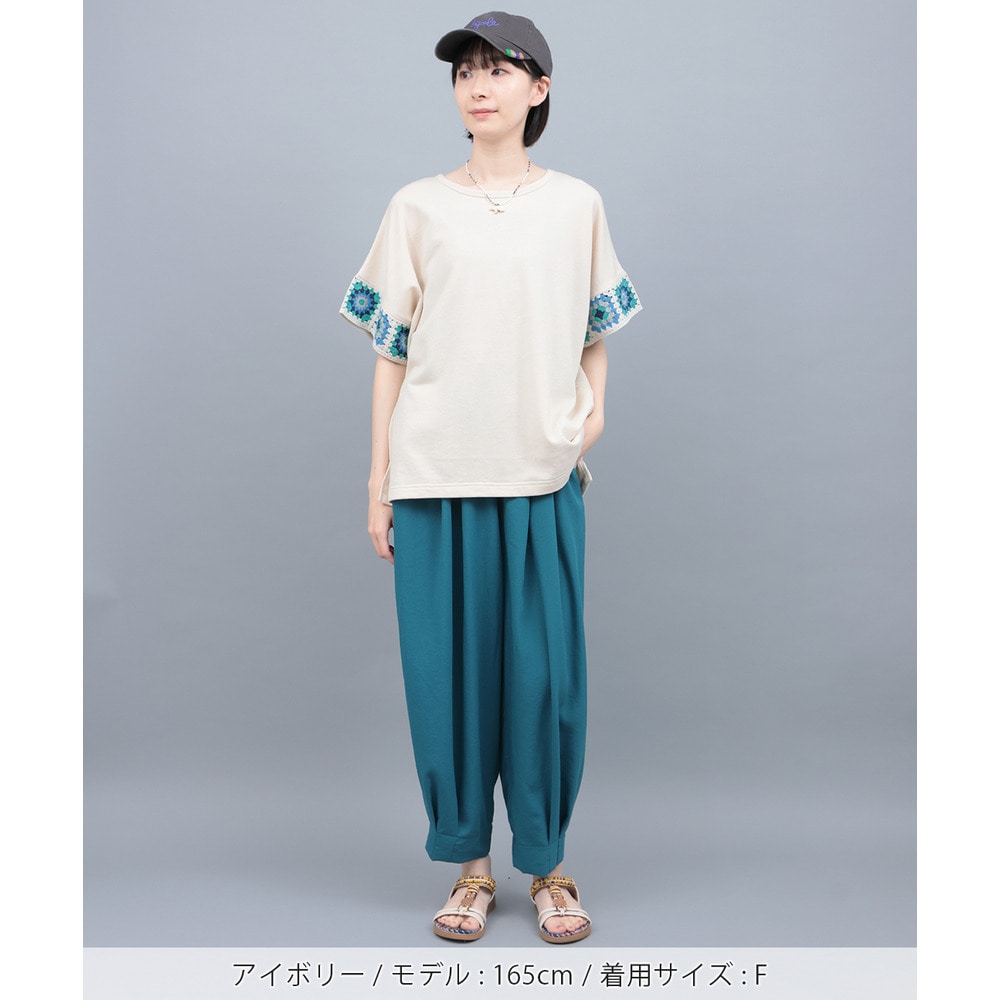 クロシェラインスリーブTシャツ1