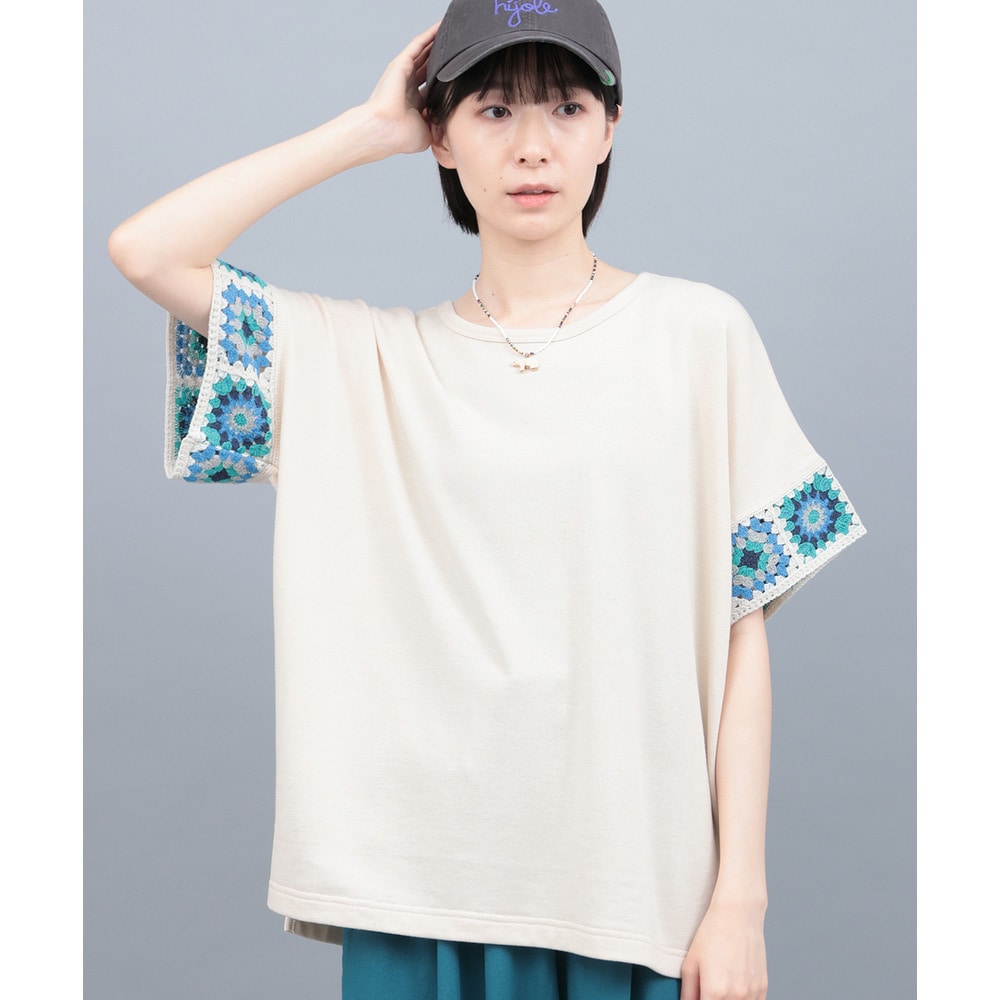 クロシェラインスリーブTシャツ1