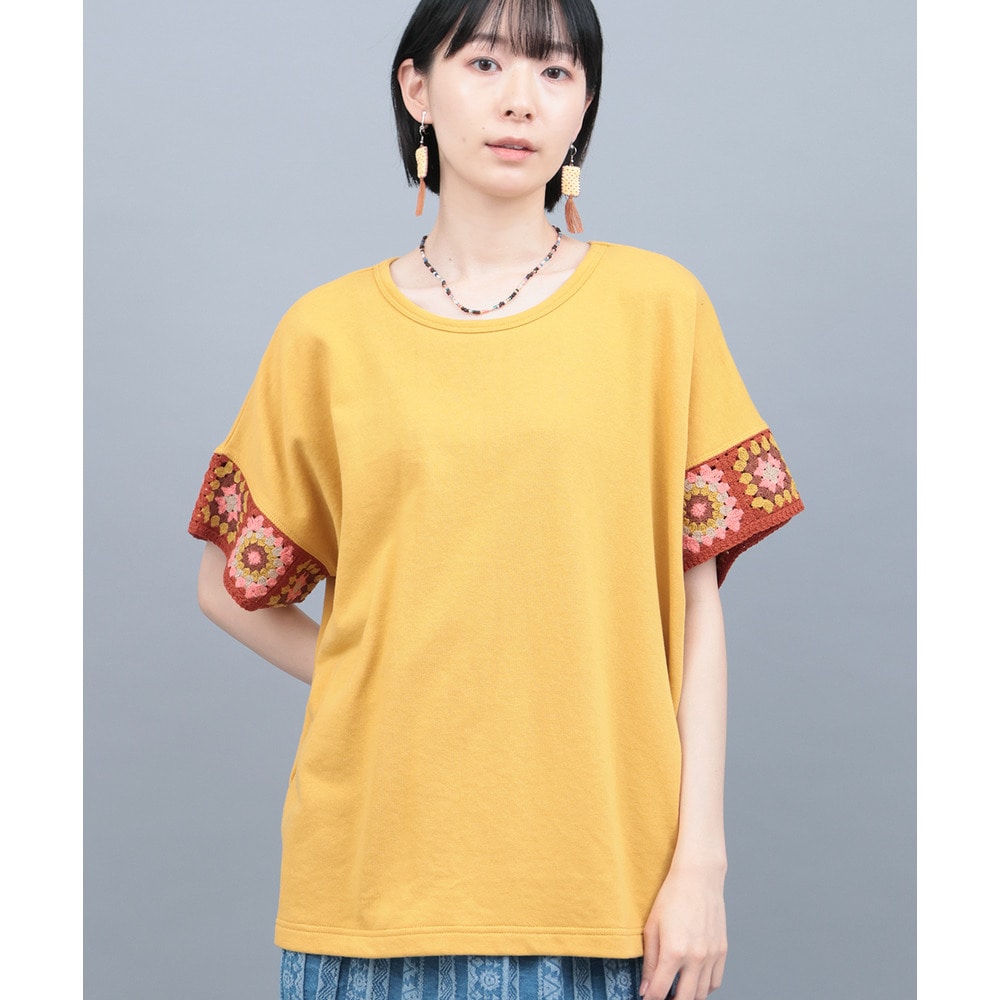 クロシェラインスリーブTシャツ1
