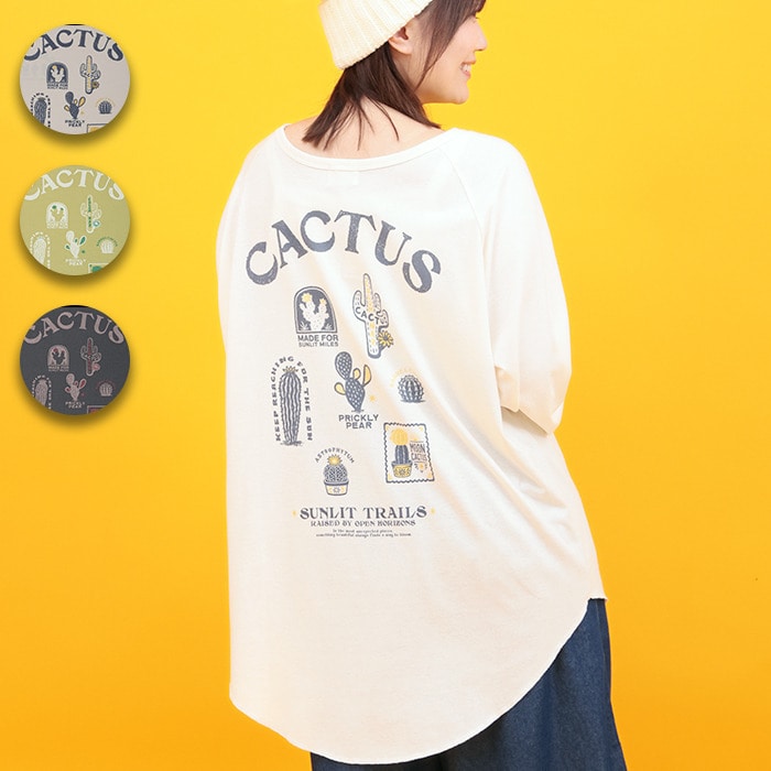 Orale! カクタスプリントロングスリーブTシャツ