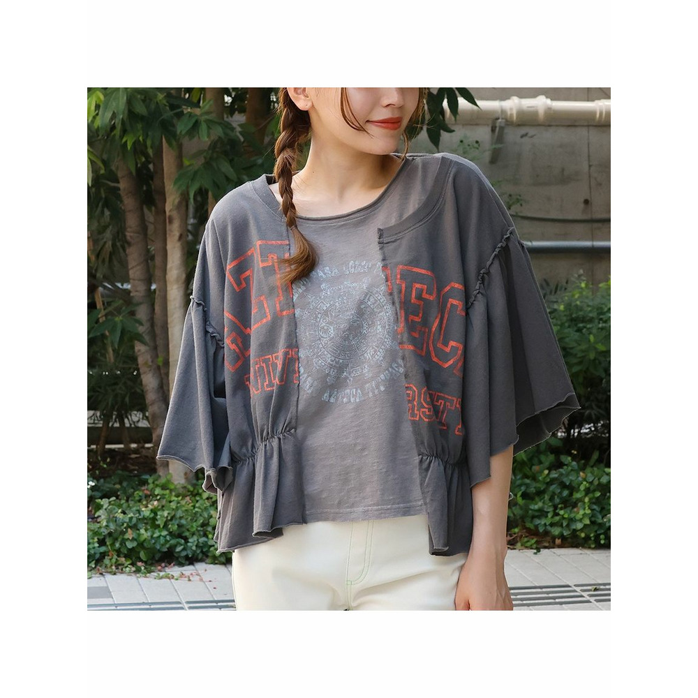 リメイク風ギャザースリーブ　Ｔシャツ8