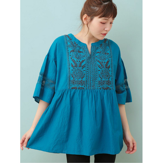 【期間限定価格】ラクナウ刺繍チュニック プルオーバー【アリノマ/Alinoma】 【期間限定価格】ラクナウ刺繍チュニック プルオーバー【アリノマ/Alinoma】