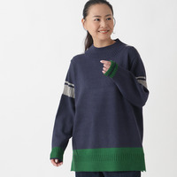 配色ニットプルオーバー