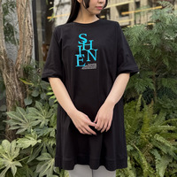 フロントロゴ箔プリントロングTシャツ