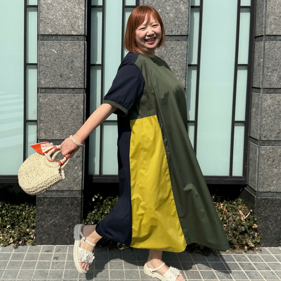 配色ロングワンピース【アリノマ/Alinoma】 配色ロングワンピース【アリノマ/Alinoma】