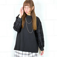 袖ジャガードプルオーバー