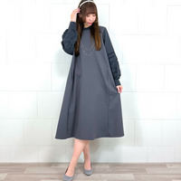 袖レースロングワンピース