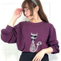 キャット刺繍プルオーバー