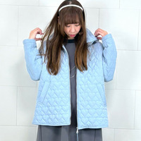 フード付き中綿キルトジャケット