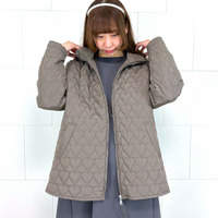 フード付き中綿キルトジャケット