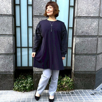 ドライスーティング袖ストライプチュニック