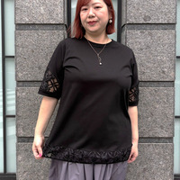 【接触冷感】裾カットテーププルオーバー 大きいサイズ セピア