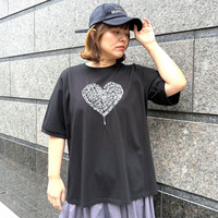 【接触冷感】裾ハートロゴ刺繍プルオーバー 大きいサイズ セピア