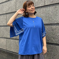 【接触冷感】ハンカチスリーブプルオーバー 大きいサイズ セピア