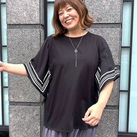 【接触冷感】ハンカチスリーブプルオーバー 大きいサイズ セピア