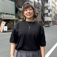 【接触冷感】袖カット刺繍プルオーバー 大きいサイズ セピア