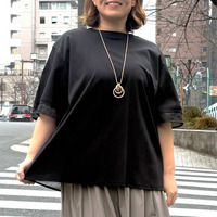 袖オーガンジーレースプルオーバー 大きいサイズ セピア