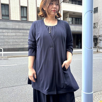 エメラルドフロージョンロングジャケット　セットアップ可能 大きいサイズ セピア