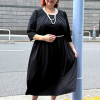 エメラルドフロージョンフレアーワンピース　セットアップ可能 大きいサイズ セピア