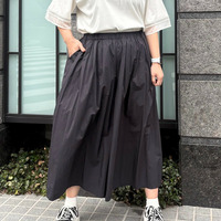 ナイロンワッシャーガウチョパンツ 大きいサイズ セピア