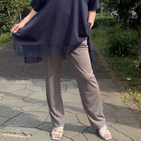 エメラルドフロージョンスキニーパンツ 大きいサイズ セピア