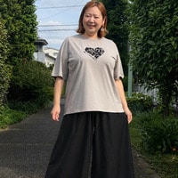 【接触冷感】ハート刺繍プルオーバー 大きいサイズ セピア