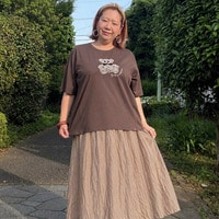【接触冷感】ベアー刺繍プルオーバー 大きいサイズ セピア