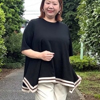 裾配色テーププルオーバー