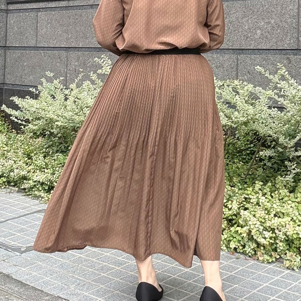 幾何柄プリントプリーツロングスカート3