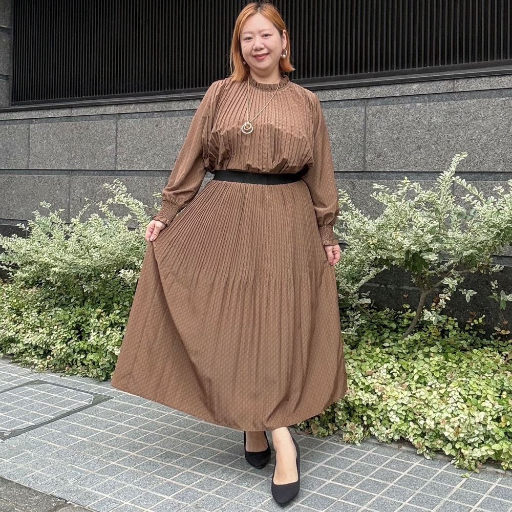 幾何柄プリントプリーツロングスカート6